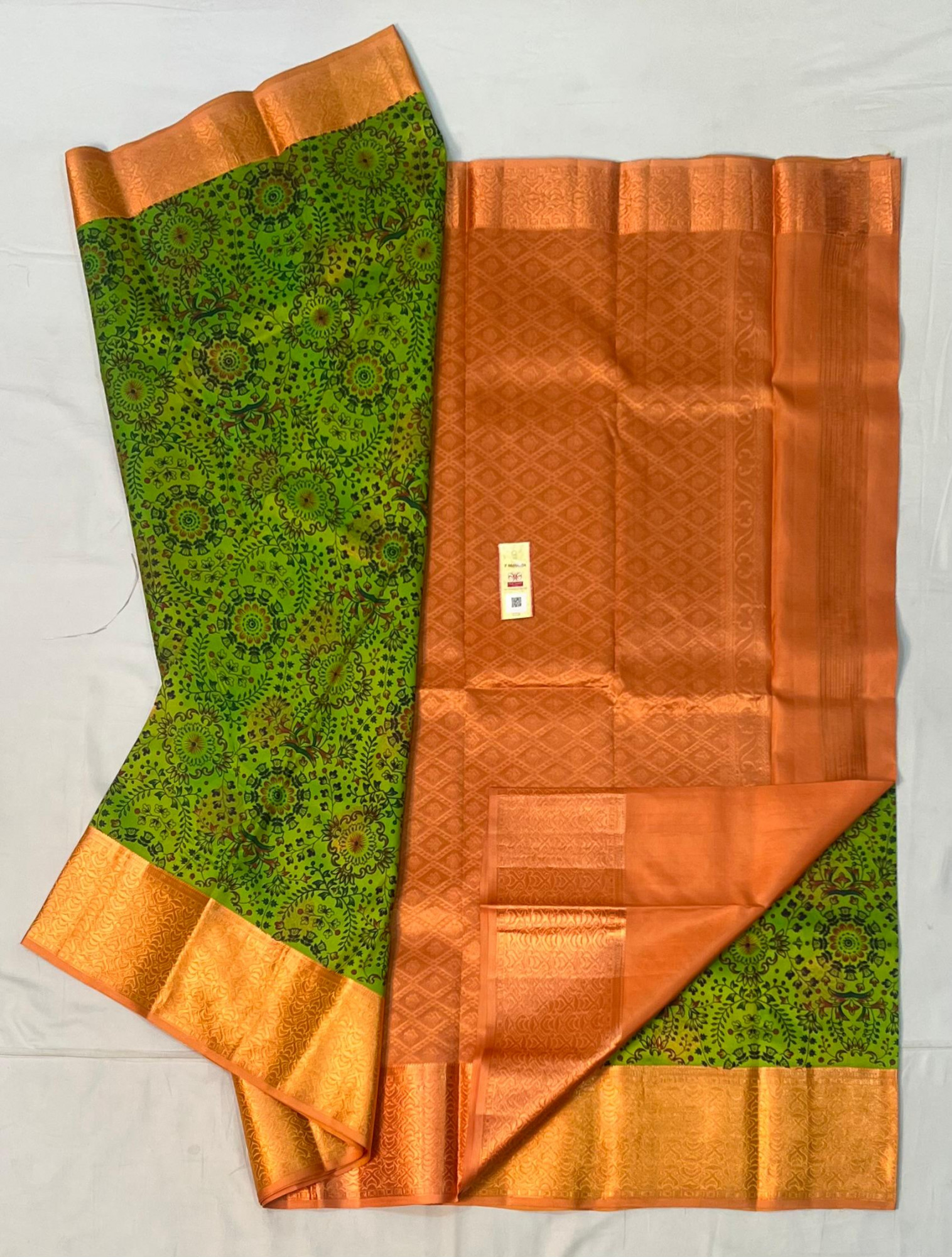 Kalamkari Design Pure Kanchipuram Silk Saree