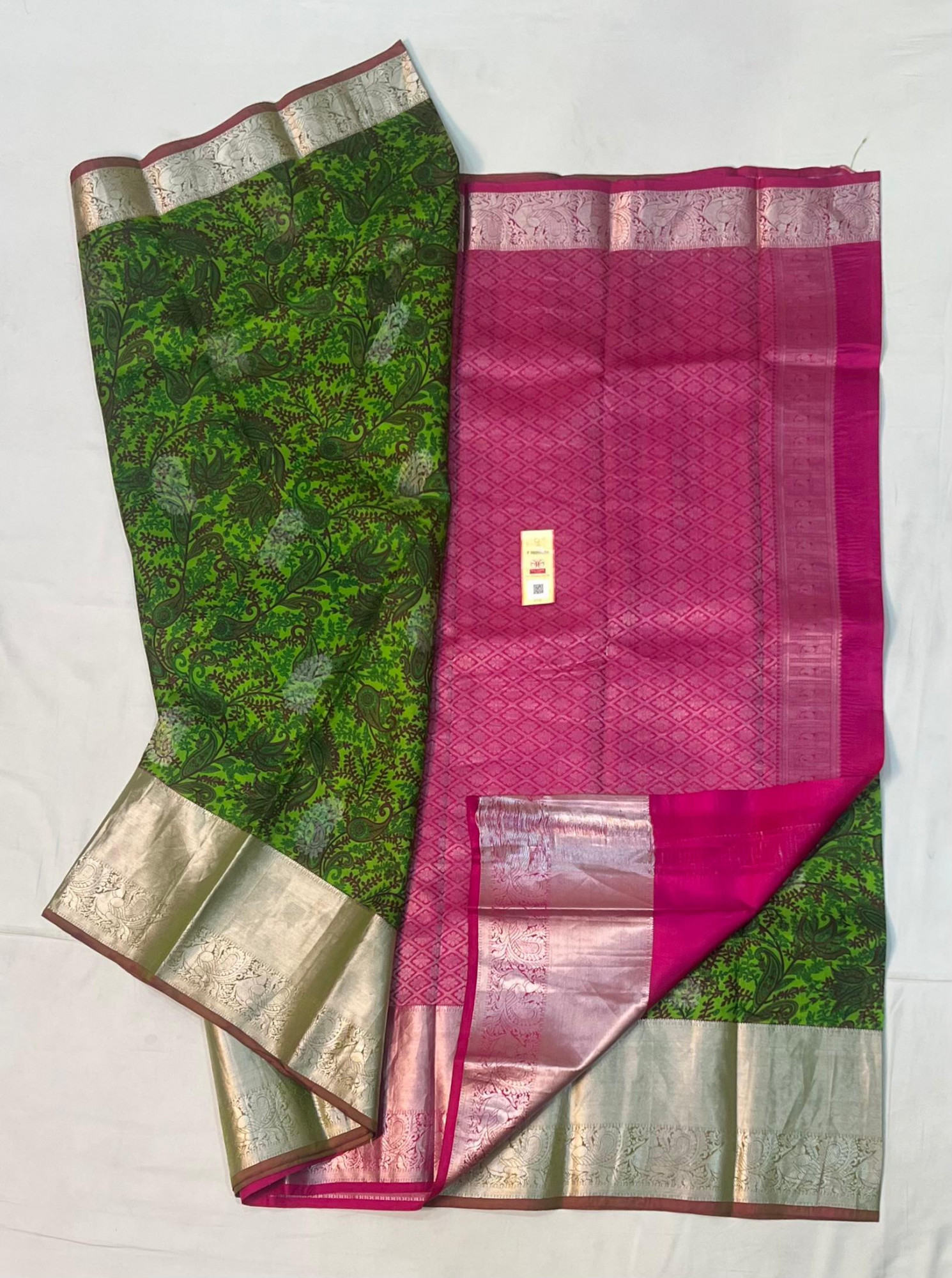 Kalamkari Design Pure Kanchipuram Silk Saree