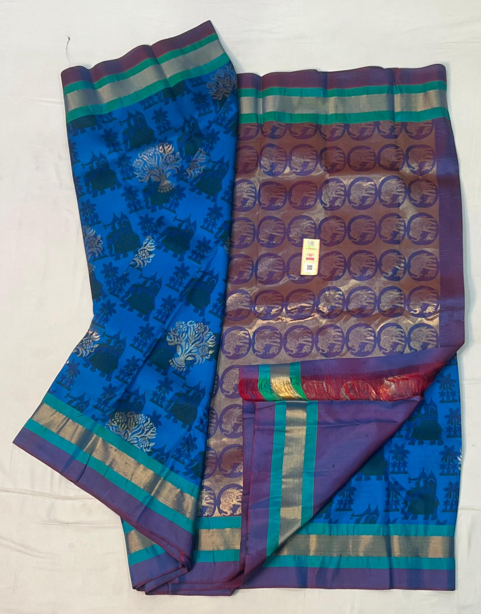 Kalamkari Design Pure Kanchipuram Silk Saree