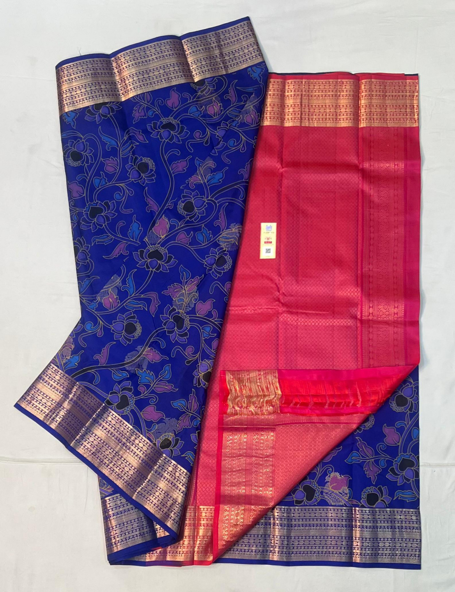 Kalamkari Design Pure Kanchipuram Silk Saree