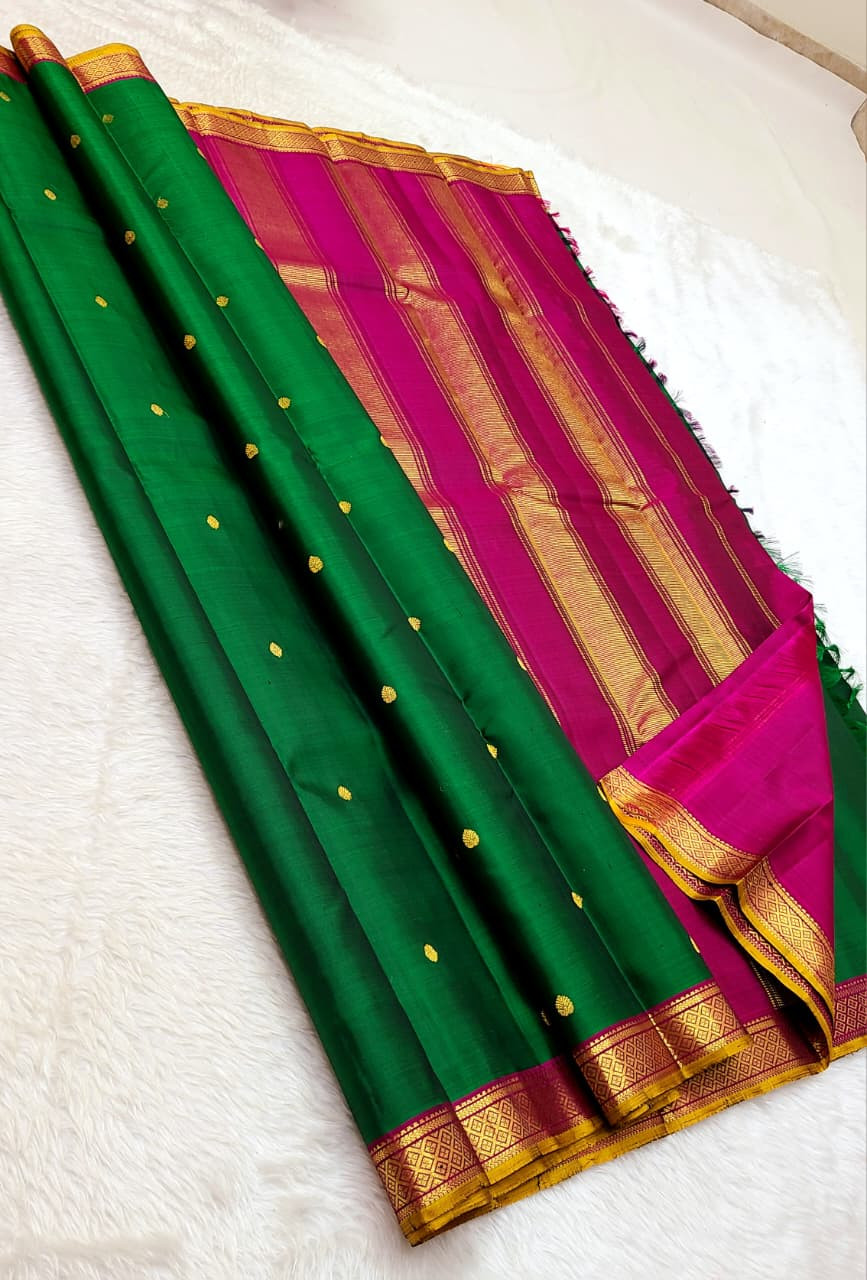 Kanchipuram Pure Silk Small Border Saree