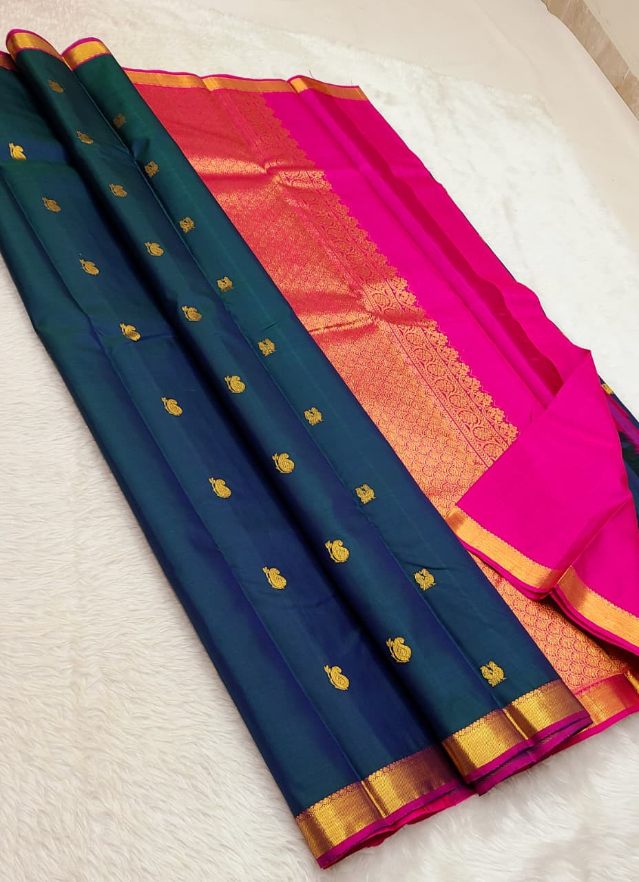 Kanchipuram Pure Silk Small Border Saree