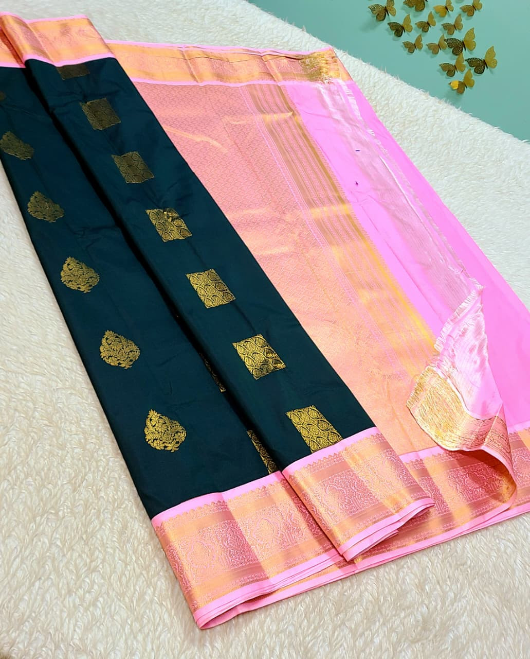 Kanchipuram Korvai Pattern Silk Saree