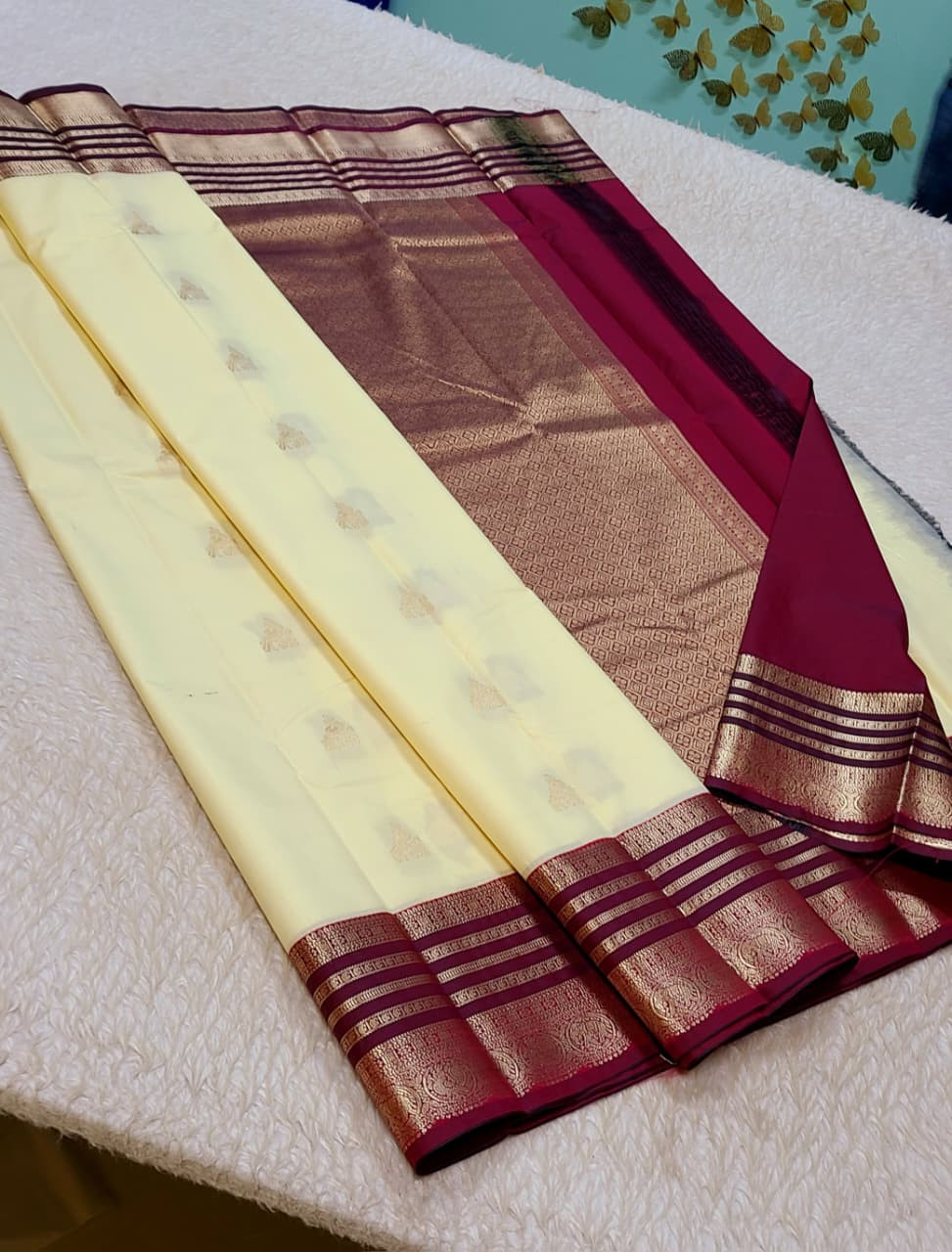 Kanchipuram Korvai Pattern Silk Saree