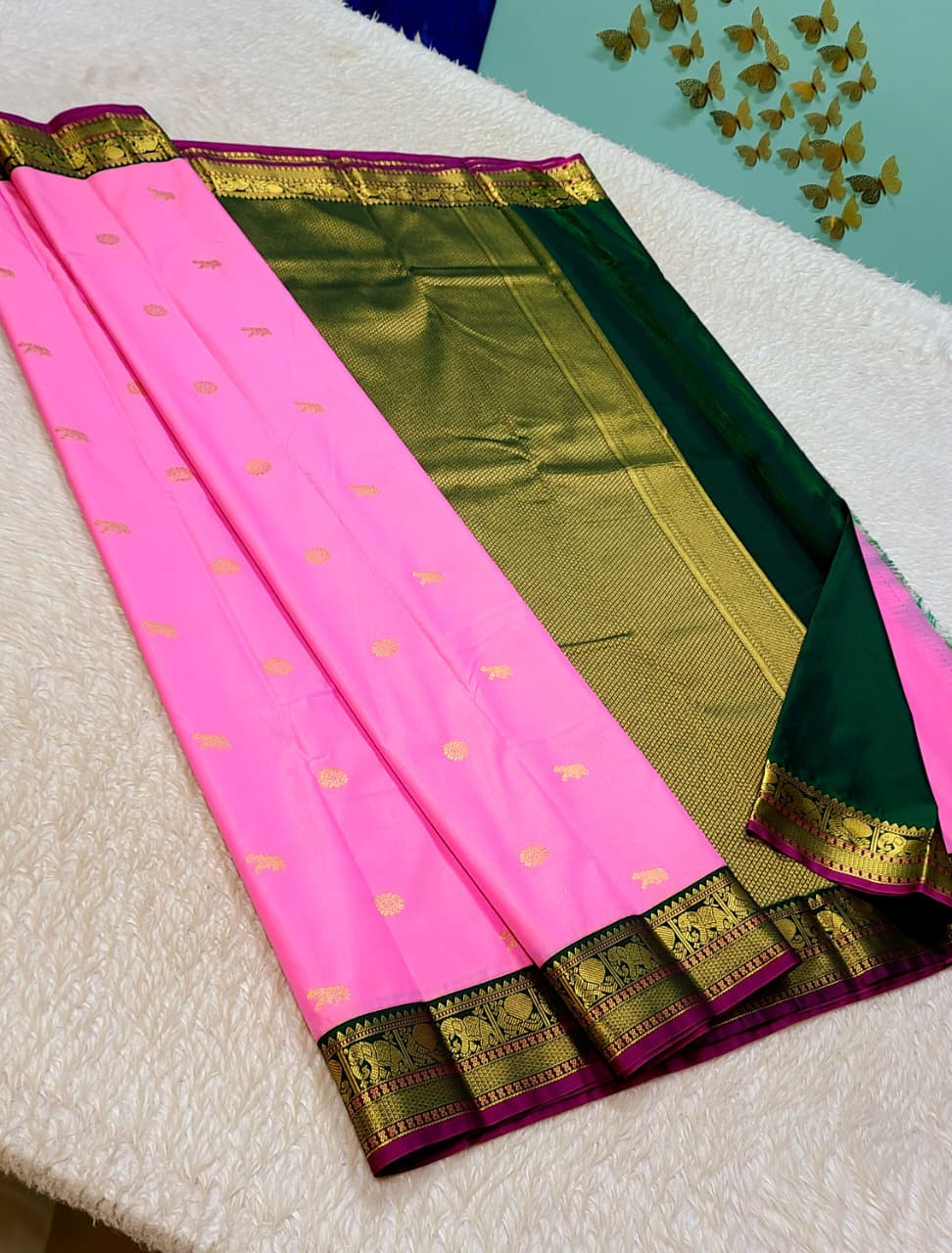 Kanchipuram Korvai Pattern Silk Saree