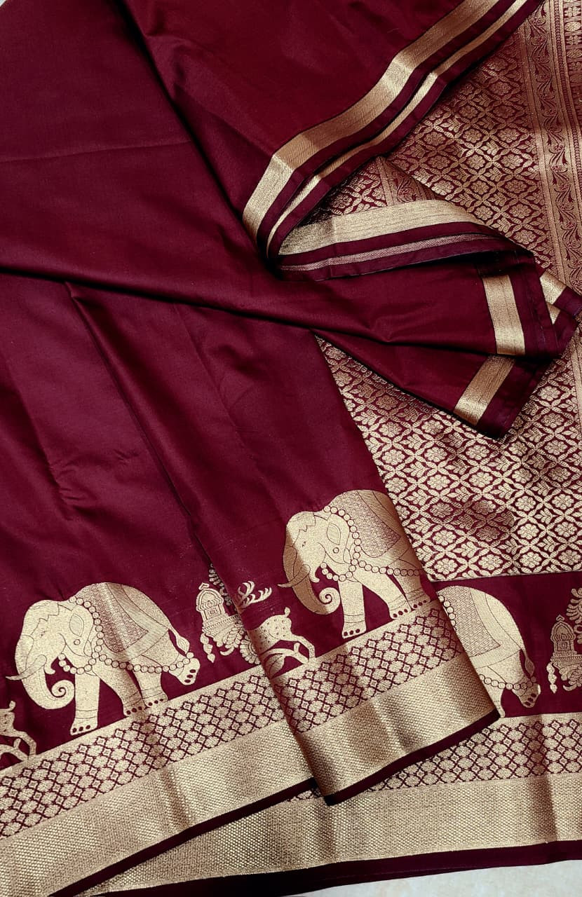Kanchipuram Korvai Pattern Silk Saree