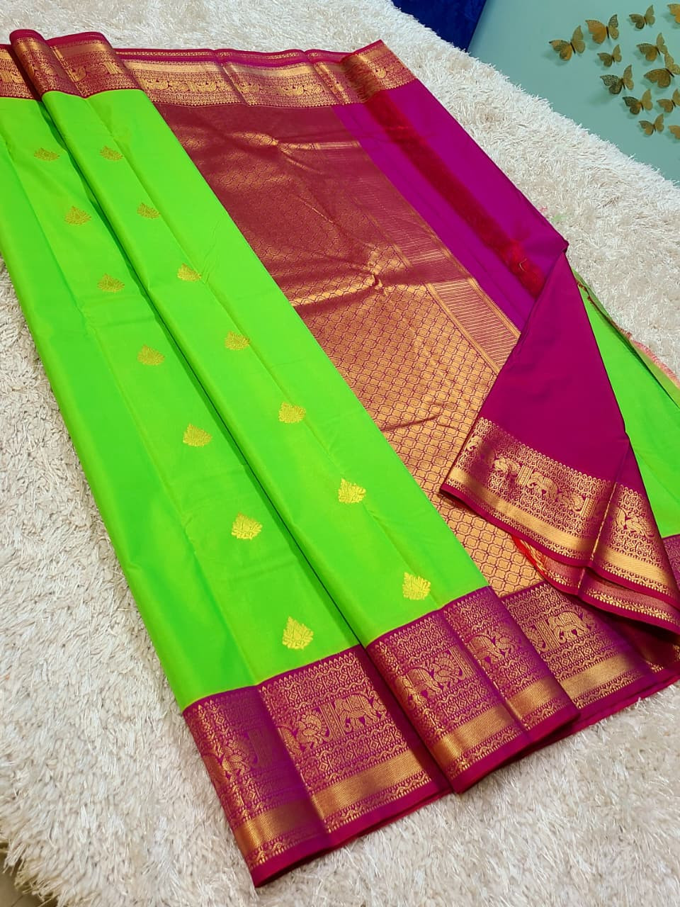 Kanchipuram Korvai Pattern Silk Saree