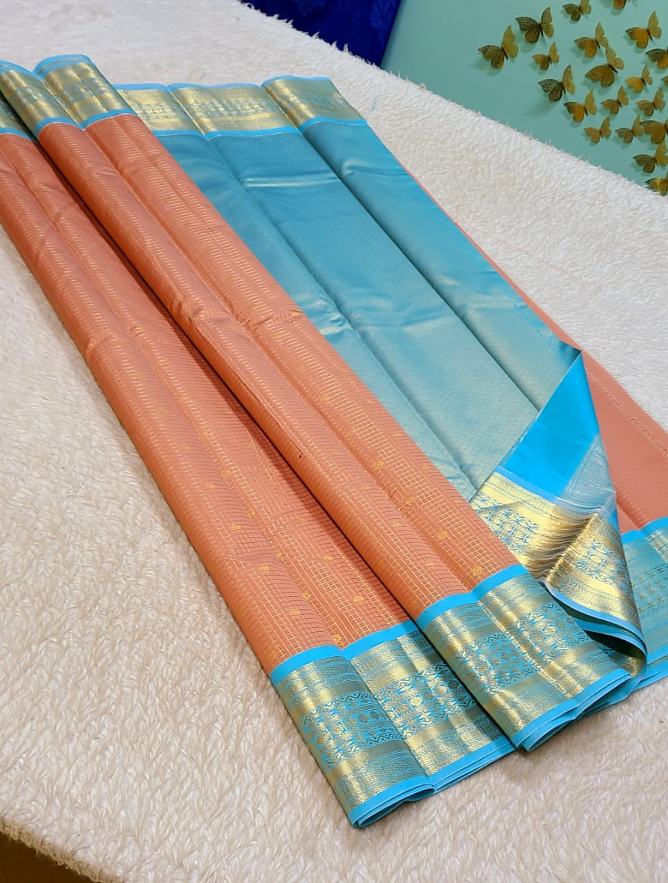 Kanchipuram Korvai Pattern Silk Saree