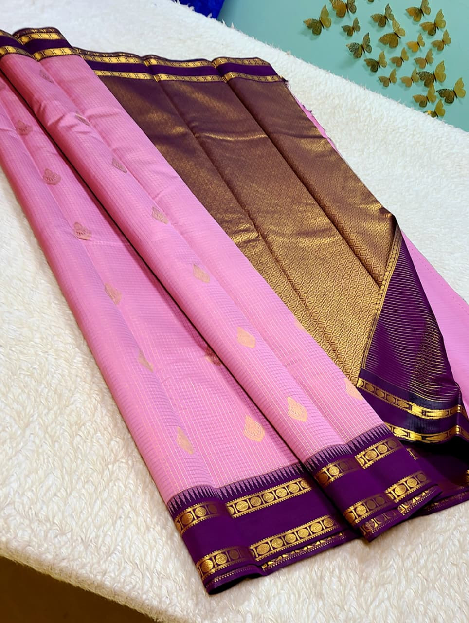 Kanchipuram Korvai Pattern Silk Saree