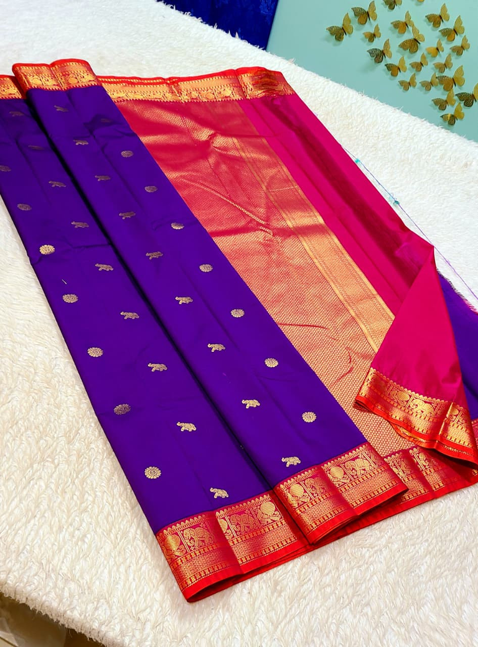 Kanchipuram Korvai Pattern Silk Saree