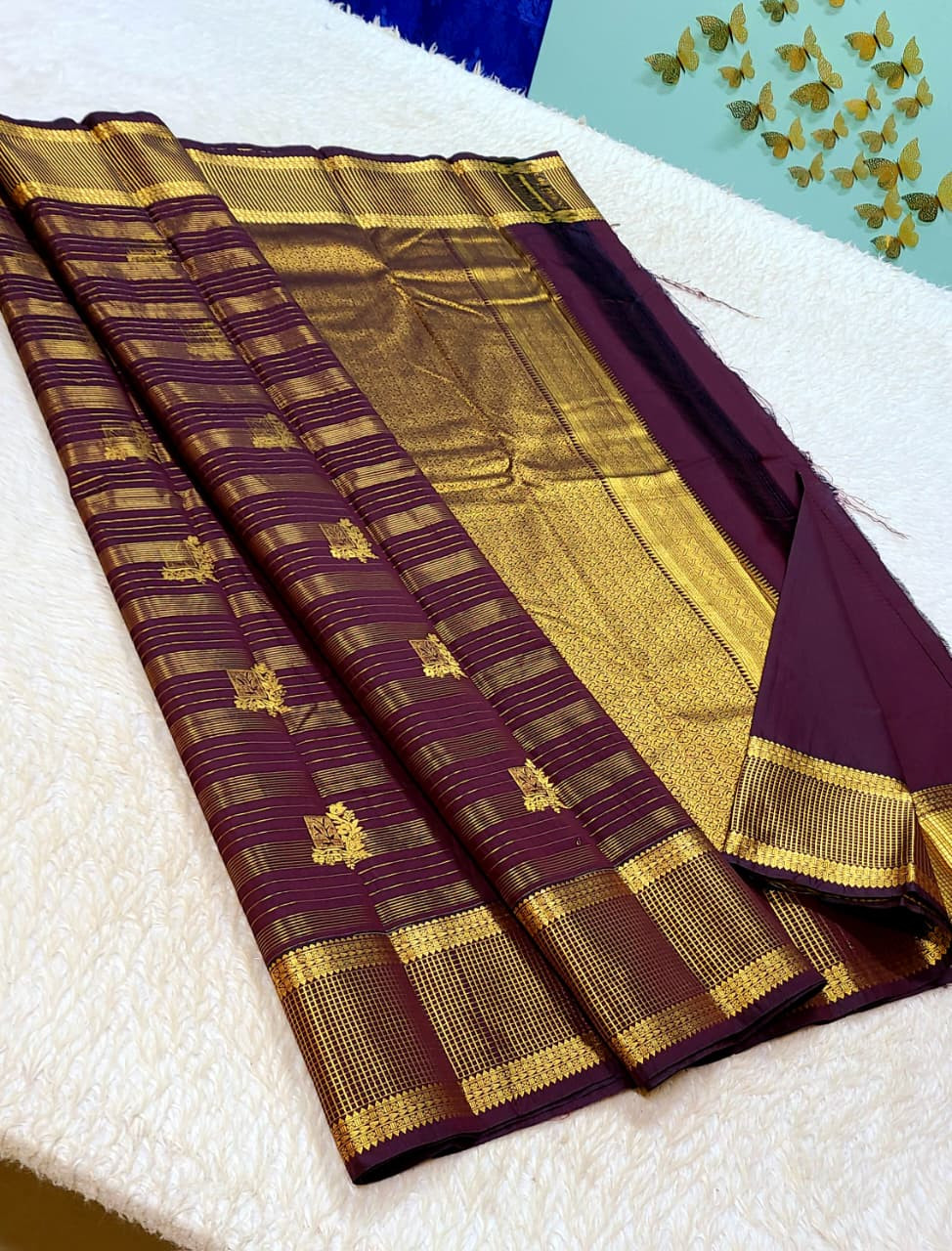 Kanchipuram Korvai Pattern Silk Saree
