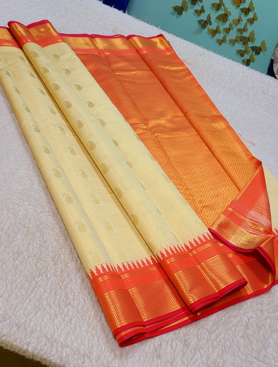 Kanchipuram Korvai Pattern Silk Saree
