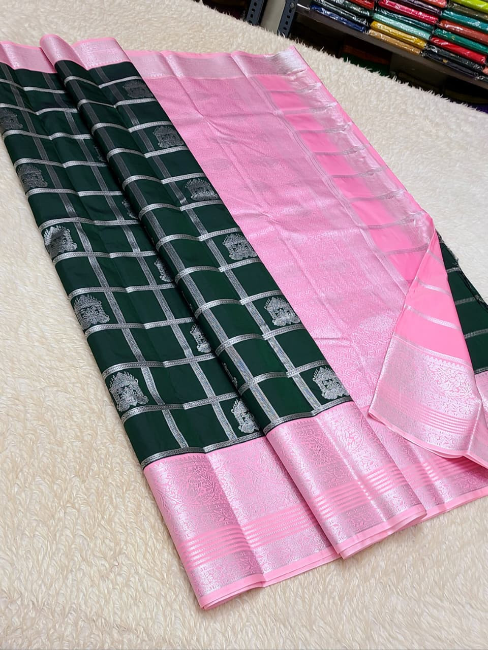Kanchipuram Korvai Pattern Silk Saree