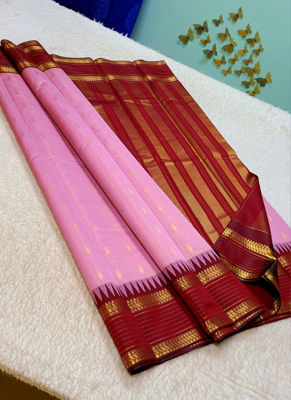 Kanchipuram Korvai Pattern Silk Saree
