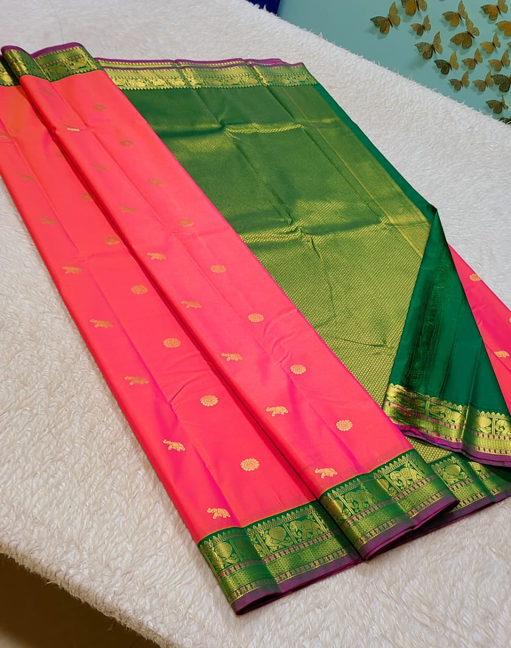 Kanchipuram Korvai Pattern Silk Saree
