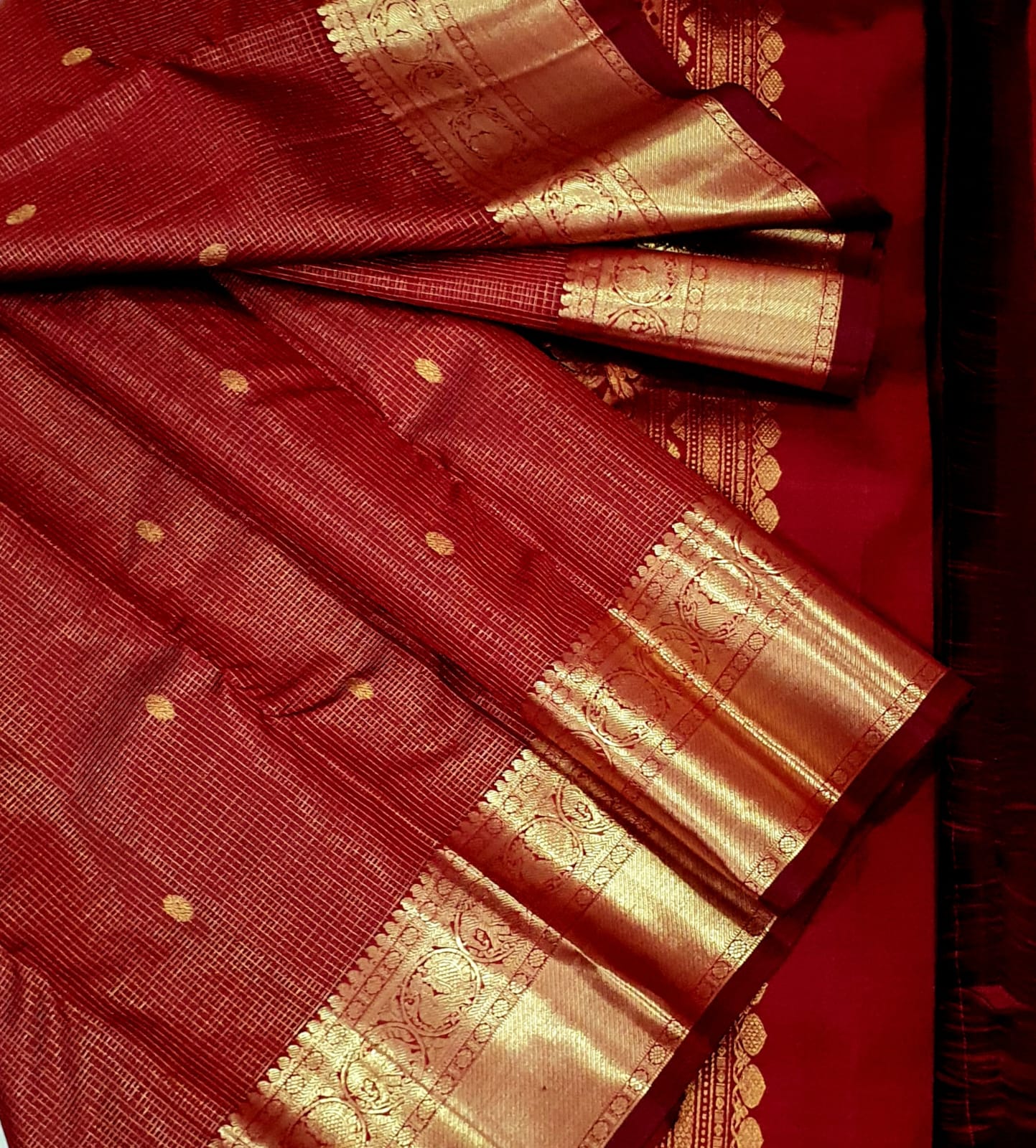 Kanchipuram Full Jacquard Vaira Oosi Pure Silk Saree