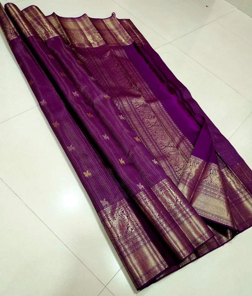 Image of Kanchipuram Full Jacquard Vaira Oosi Pure Silk Saree
