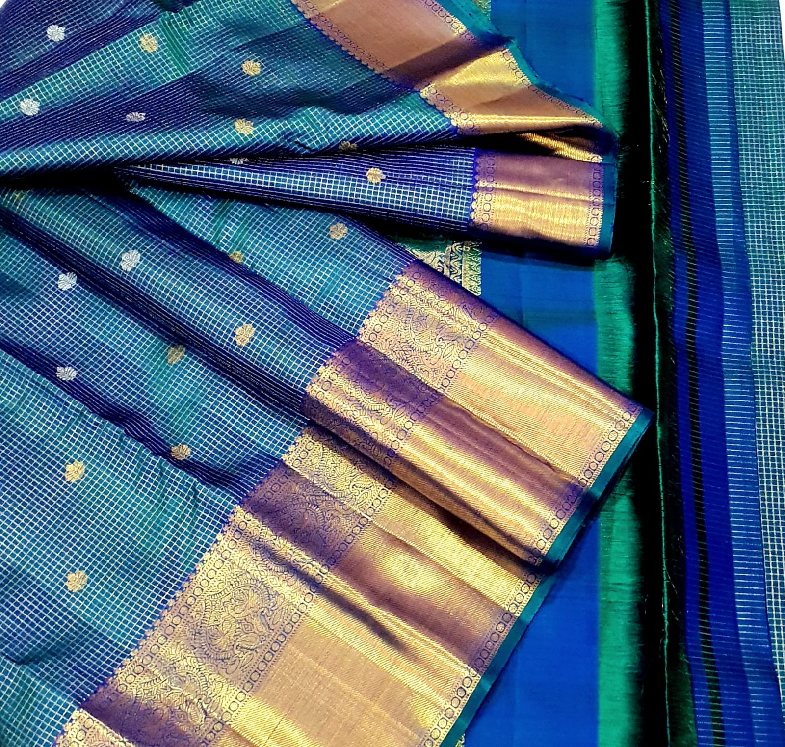 Kanchipuram Full Jacquard Vaira Oosi Pure Silk Saree