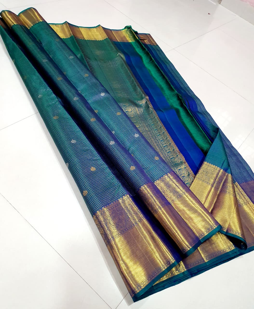 Kanchipuram Full Jacquard Vaira Oosi Pure Silk Saree