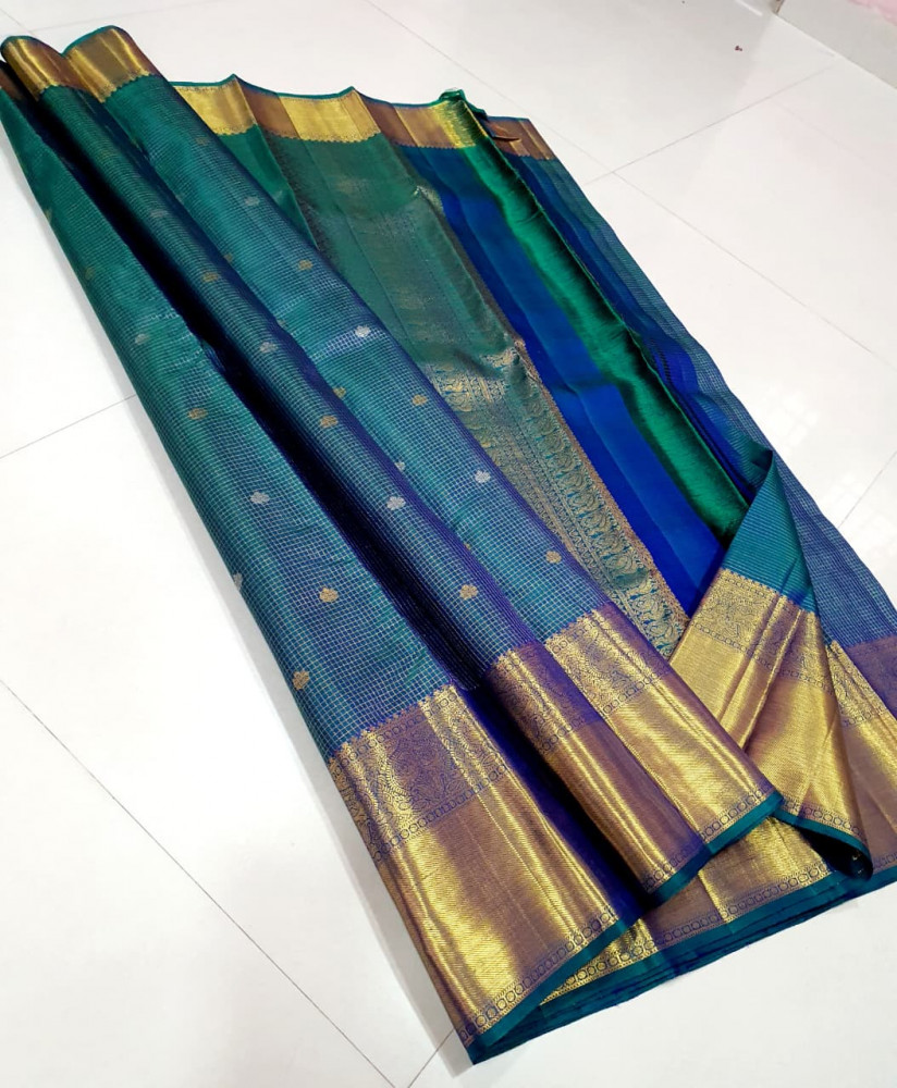 Image of Kanchipuram Full Jacquard Vaira Oosi Pure Silk Saree