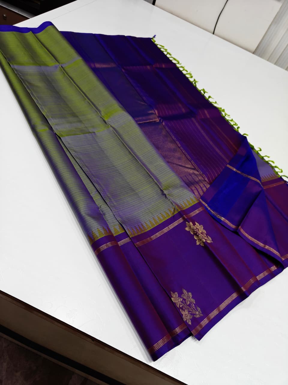 Kanchipuram Full Jacquard Vaira Oosi Pure Silk Saree