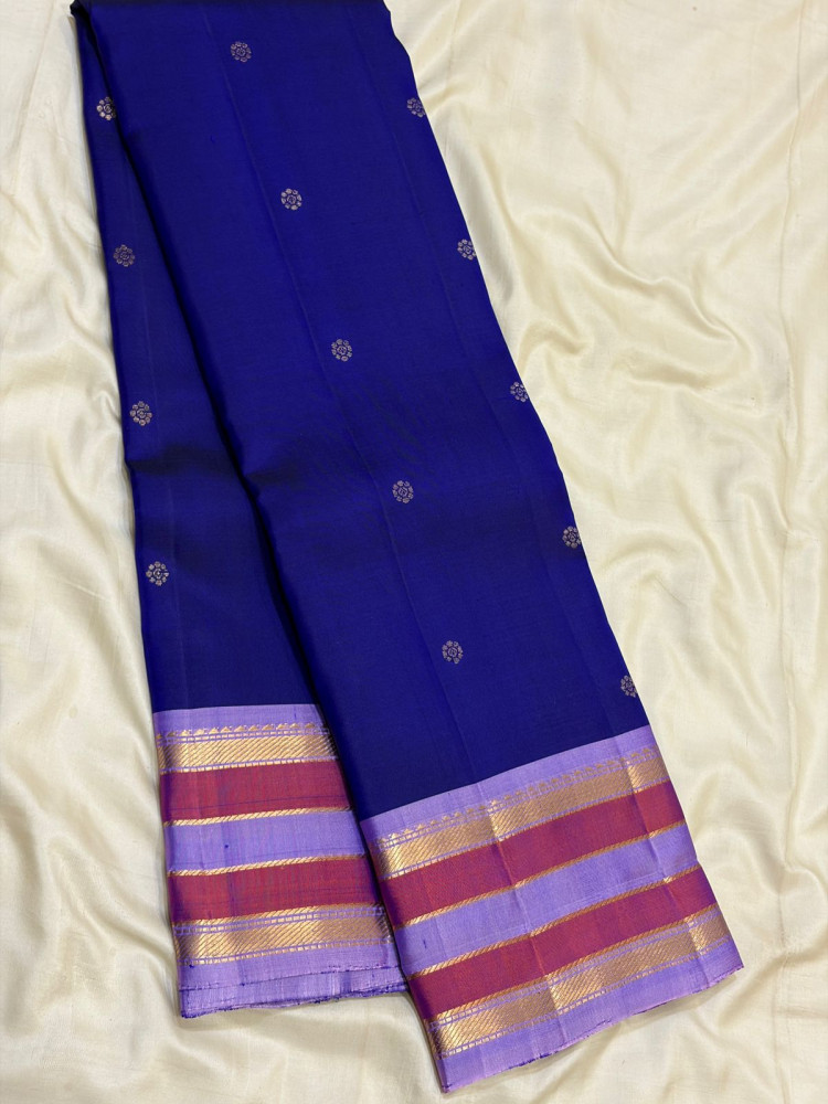 Image of Kanchipuram Pure Silk Traditional Border Saree