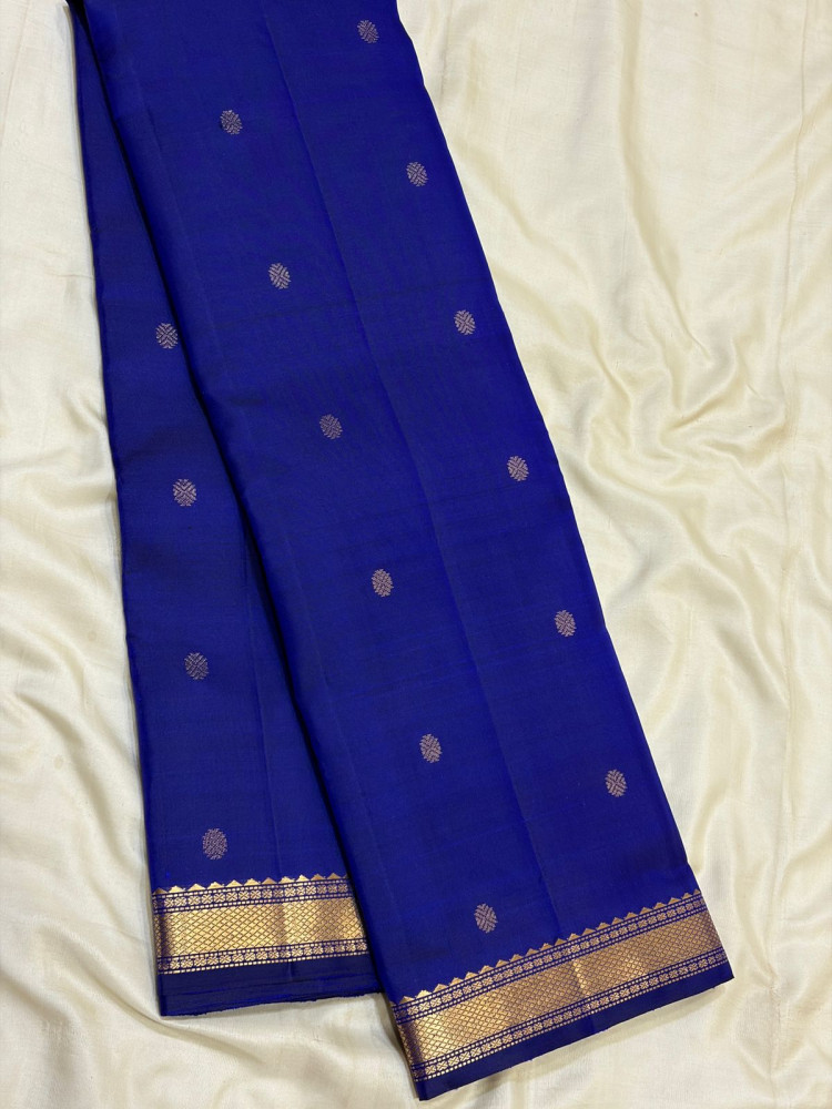 Image of Kanchipuram Pure Silk Traditional Border Saree