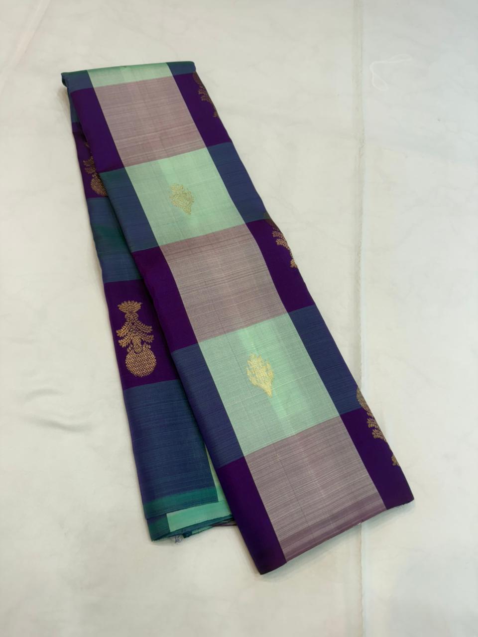 Kanchipuram Pure Silk Korvai Saree