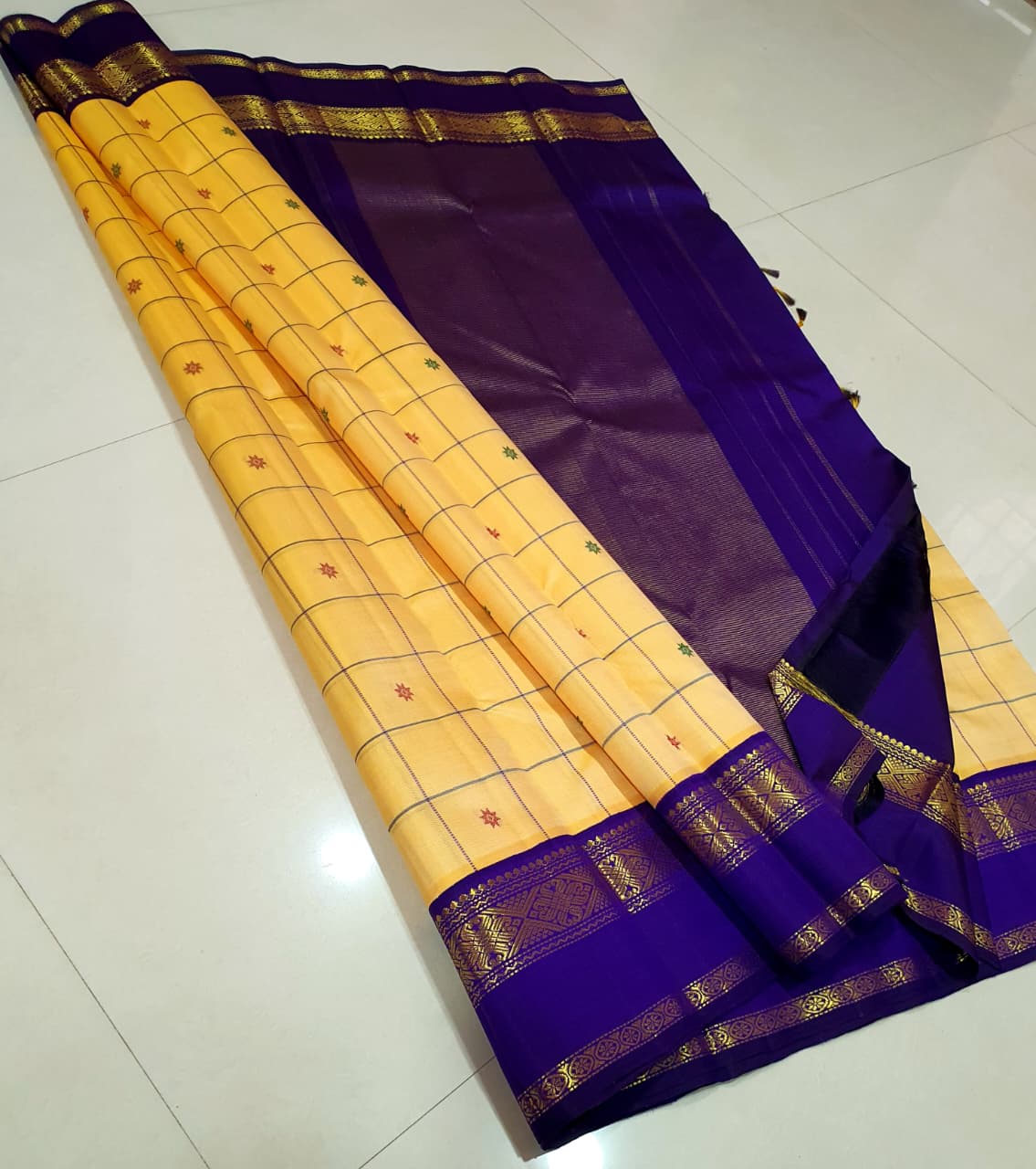 Kanchipuram Pure Fancy Silk Saree With Soft Vintage Border