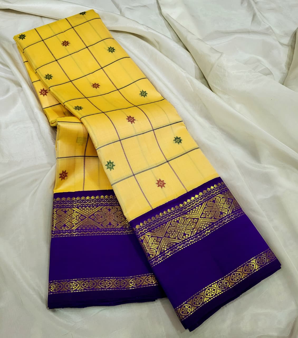 Kanchipuram Pure Fancy Silk Saree With Soft Vintage Border
