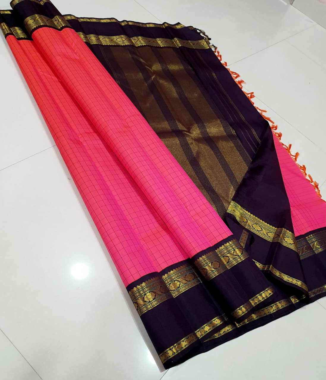 Kanchipuram Pure Fancy Silk Saree With Soft Vintage Border