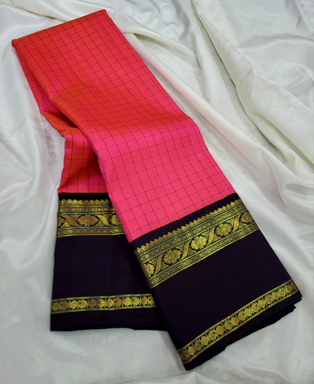 Kanchipuram Pure Fancy Silk Saree With Soft Vintage Border