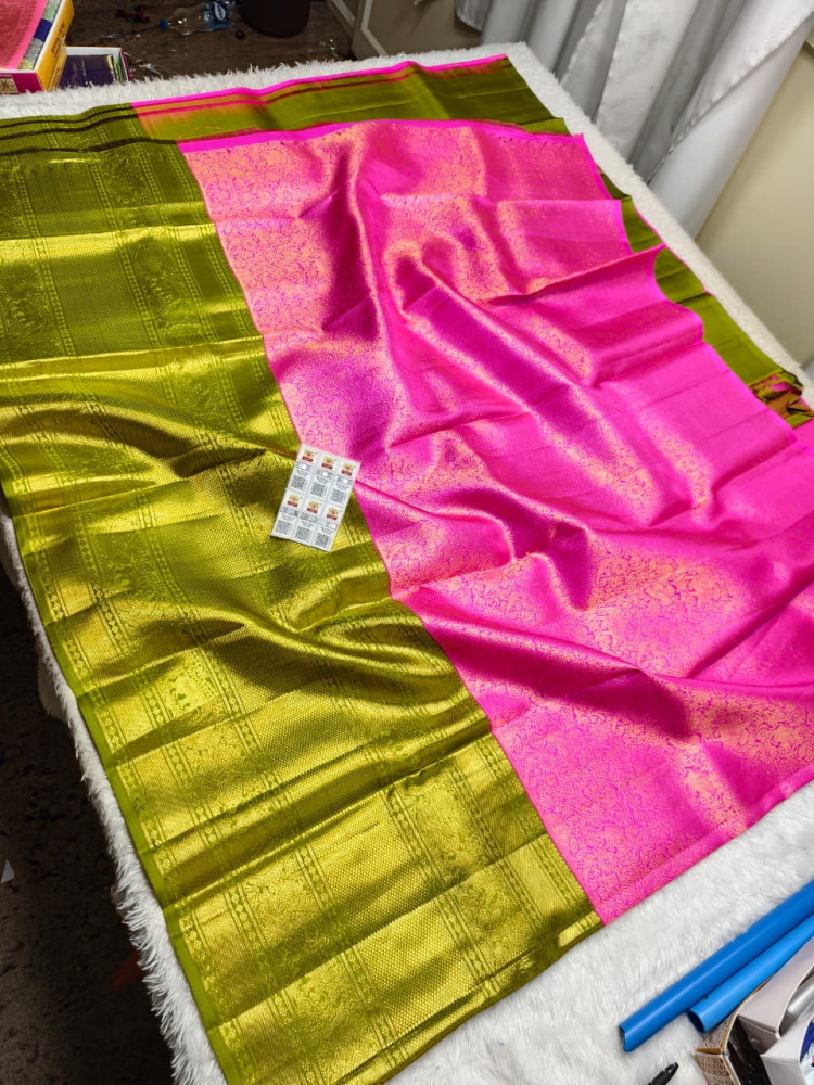 Image of Kanchipuram Free Size Pure Silk Lehenga