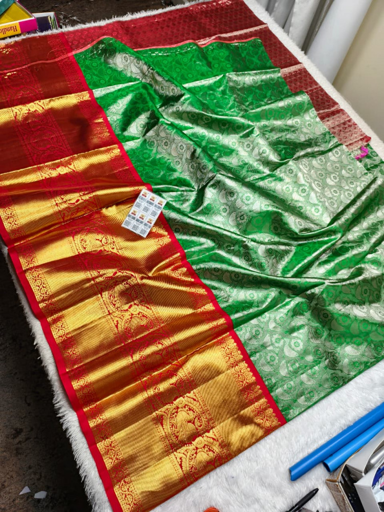 Image of Kanchipuram Free Size Pure Silk Lehenga
