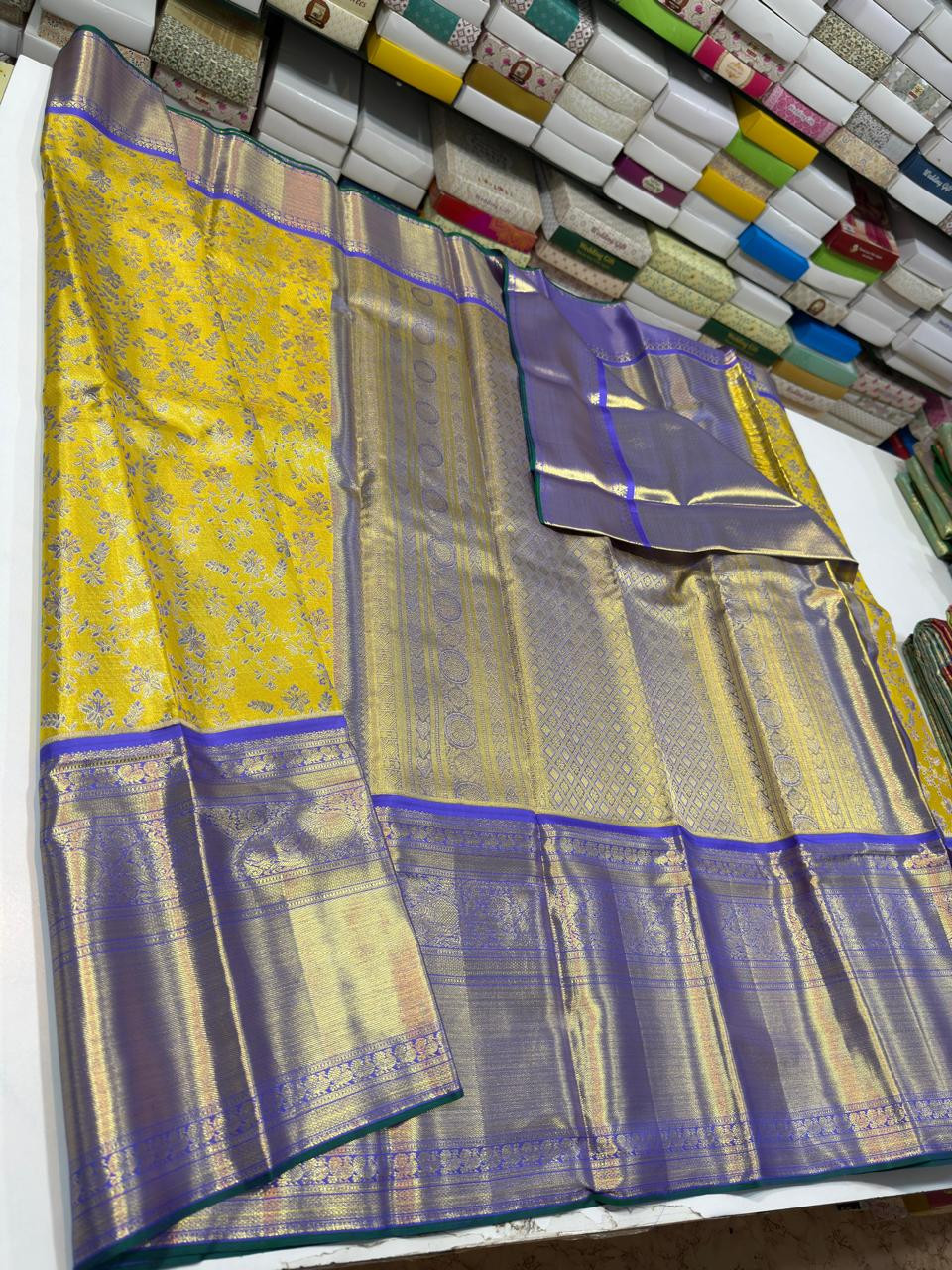 Pure Kanchipuram Handloom Tissue Brocade Silk Saree