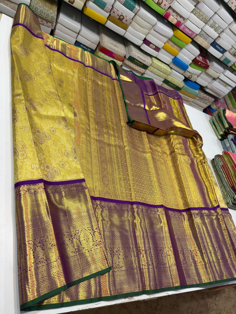 Pure Kanchipuram Handloom Tissue Brocade Silk Saree