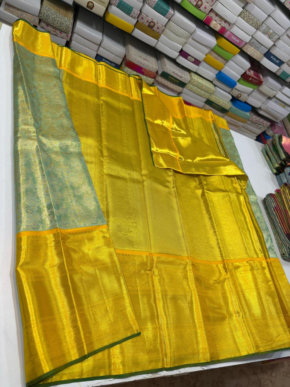 Pure Kanchipuram Handloom Tissue Brocade Silk Saree