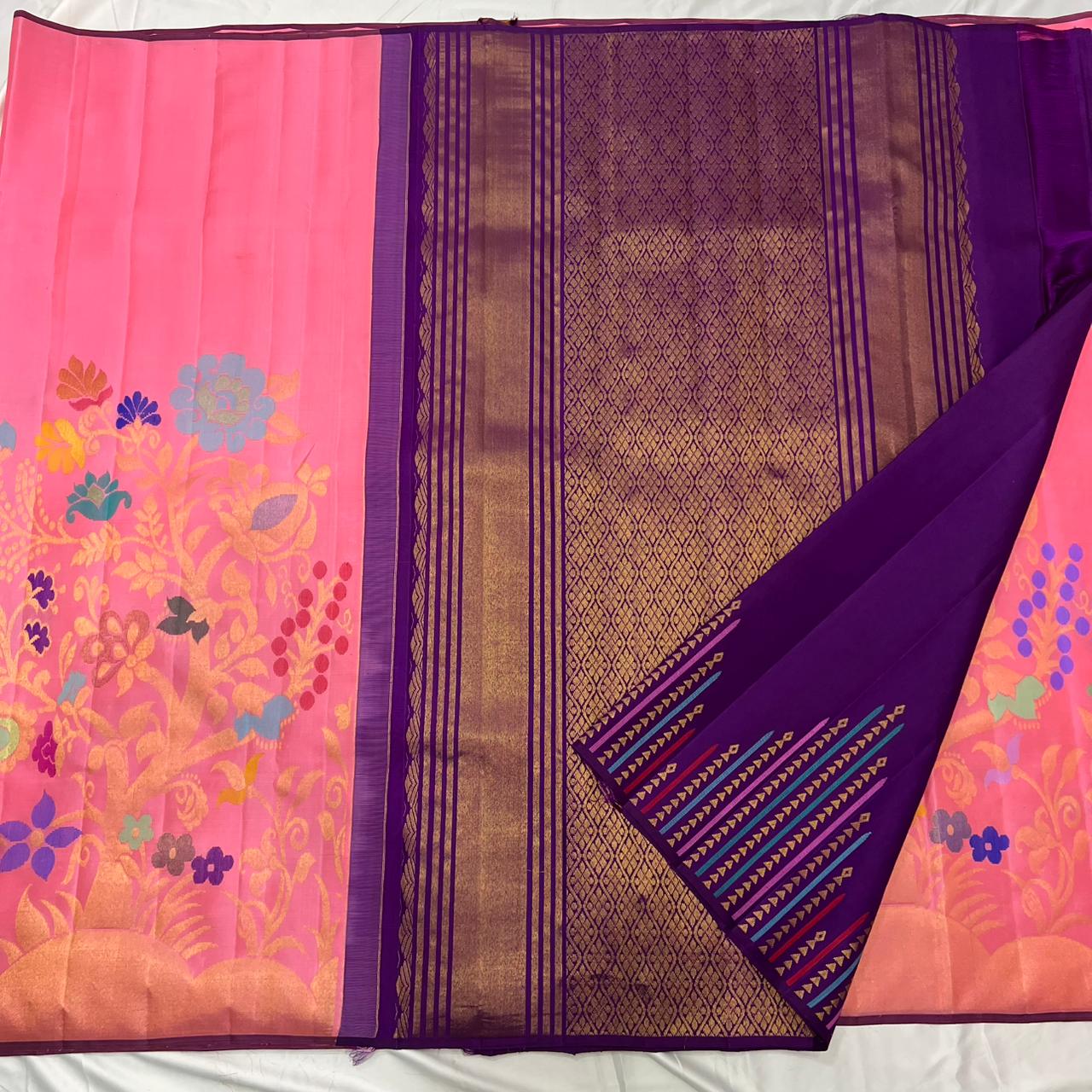 Kanchipuram Pure Silk Meena Carry Saree