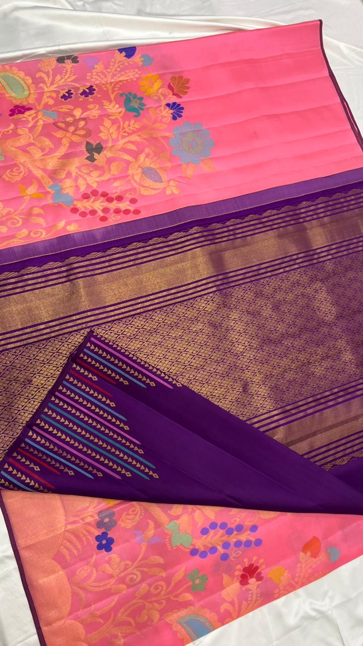 Kanchipuram Pure Silk Meena Carry Saree