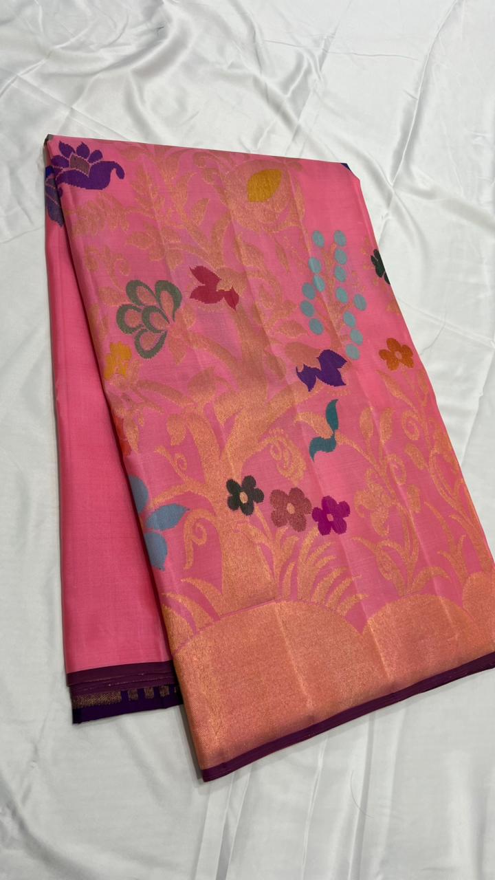 Kanchipuram Pure Silk Meena Carry Saree