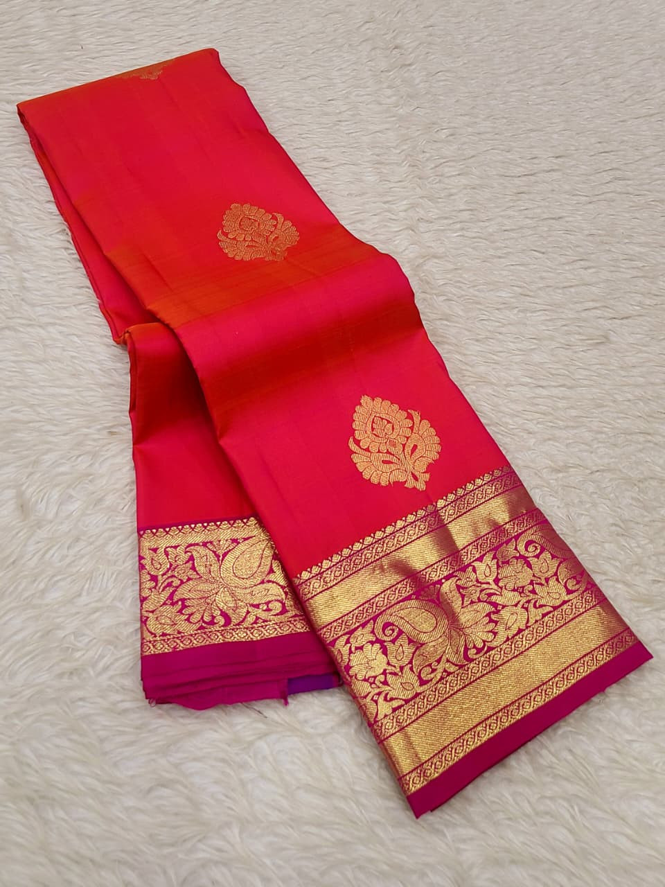 Kanchipuram Pure Silk Small Border Saree
