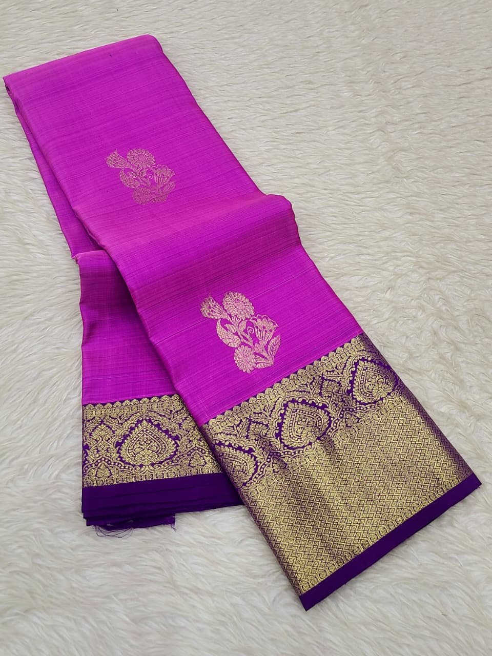 Kanchipuram Pure Silk Small Border Saree