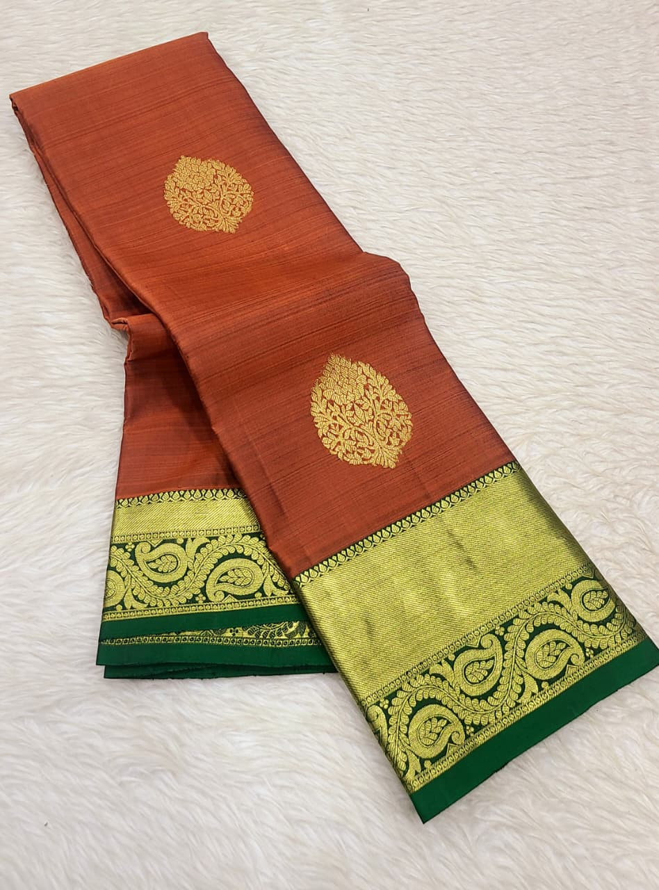 Kanchipuram Pure Silk Small Border Saree