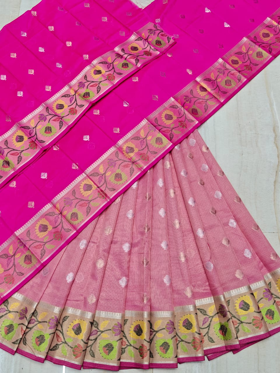 Soft Silk Kota Weaving LehengaHalf Saree