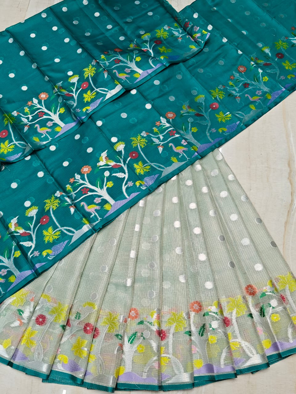 Soft Silk Kota Weaving LehengaHalf Saree