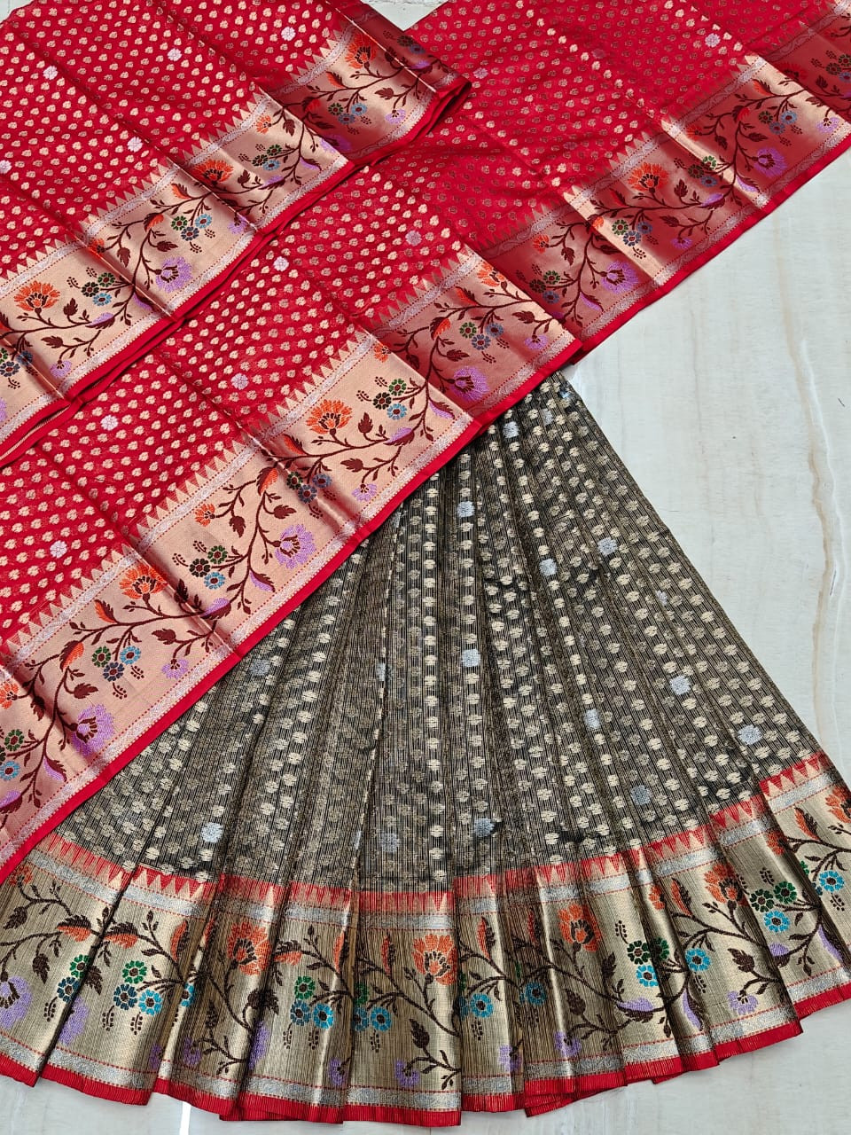 Soft Silk Kota Weaving LehengaHalf Saree
