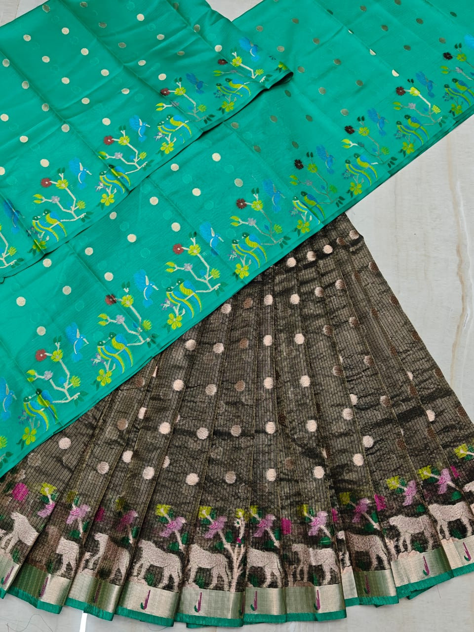 Soft Silk Kota Weaving LehengaHalf Saree