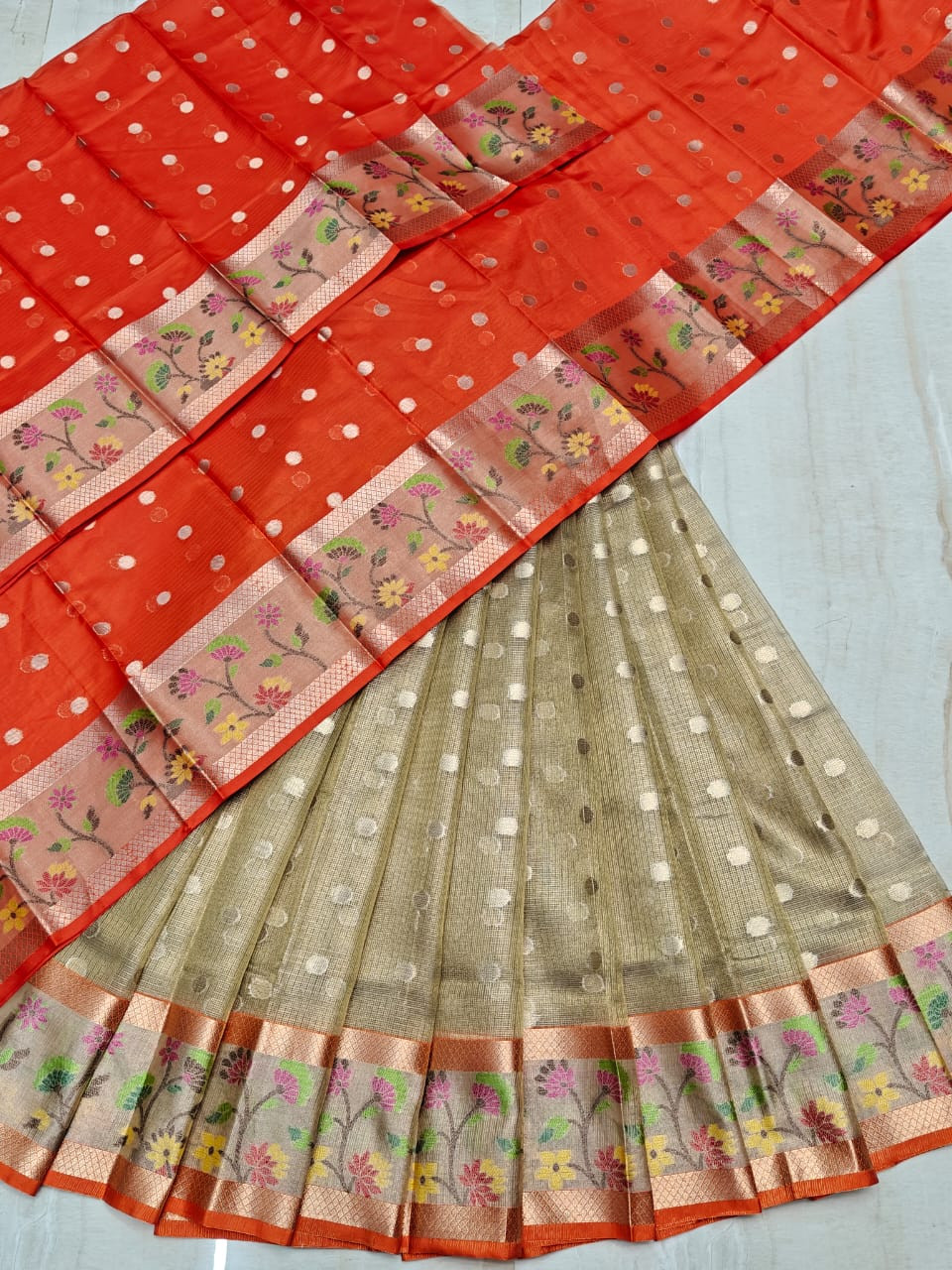Soft Silk Kota Weaving LehengaHalf Saree