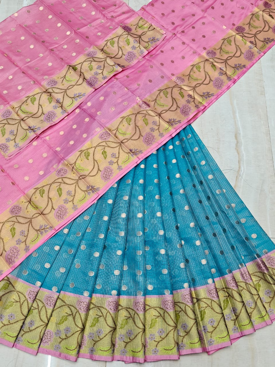 Soft Silk Kota Weaving LehengaHalf Saree