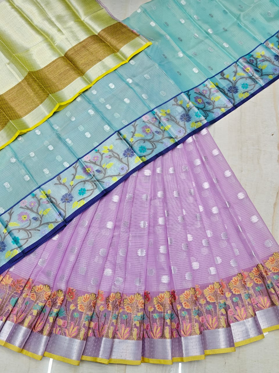 Soft Silk Kota Weaving LehengaHalf Saree